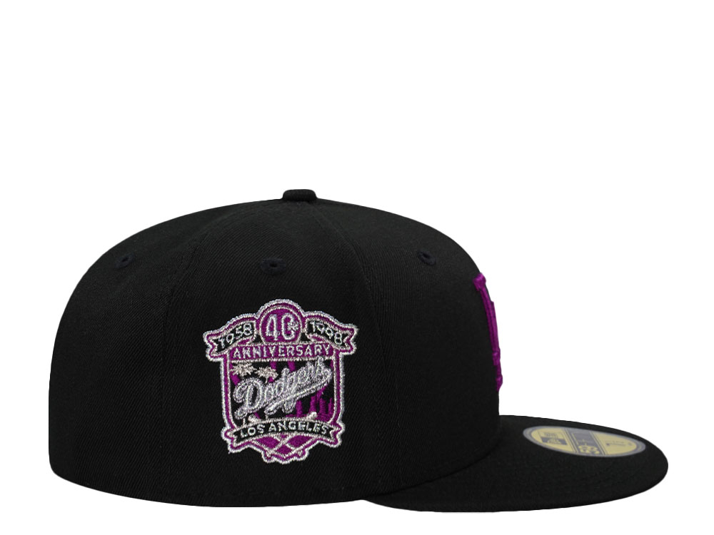 New Era Los Angeles Dodgers 40th Anniversary Black Prime Edition 59Fifty Fitted Hat