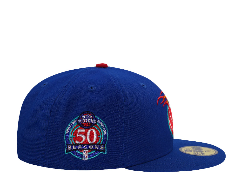 New Era Detroit Pistons 50th Anniversary Blue Prime Edition 59Fifty Fitted Hat