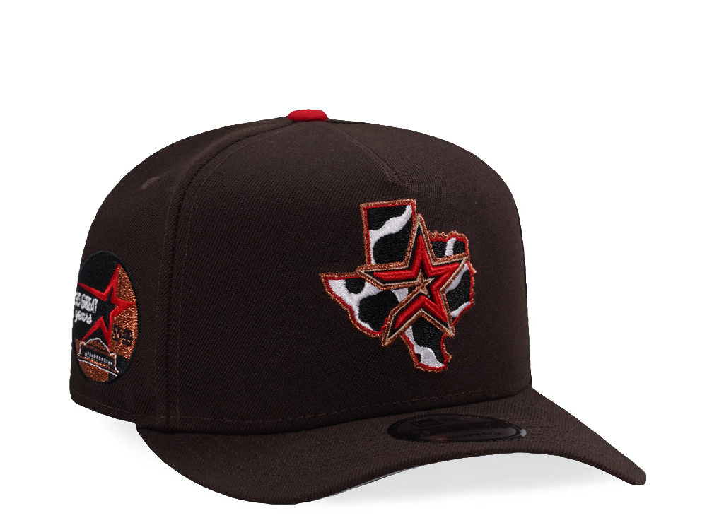 New Era Houston Astros 35th Anniversary Burnt Wood Prime Edition 9Fifty A Frame Snapback Hat