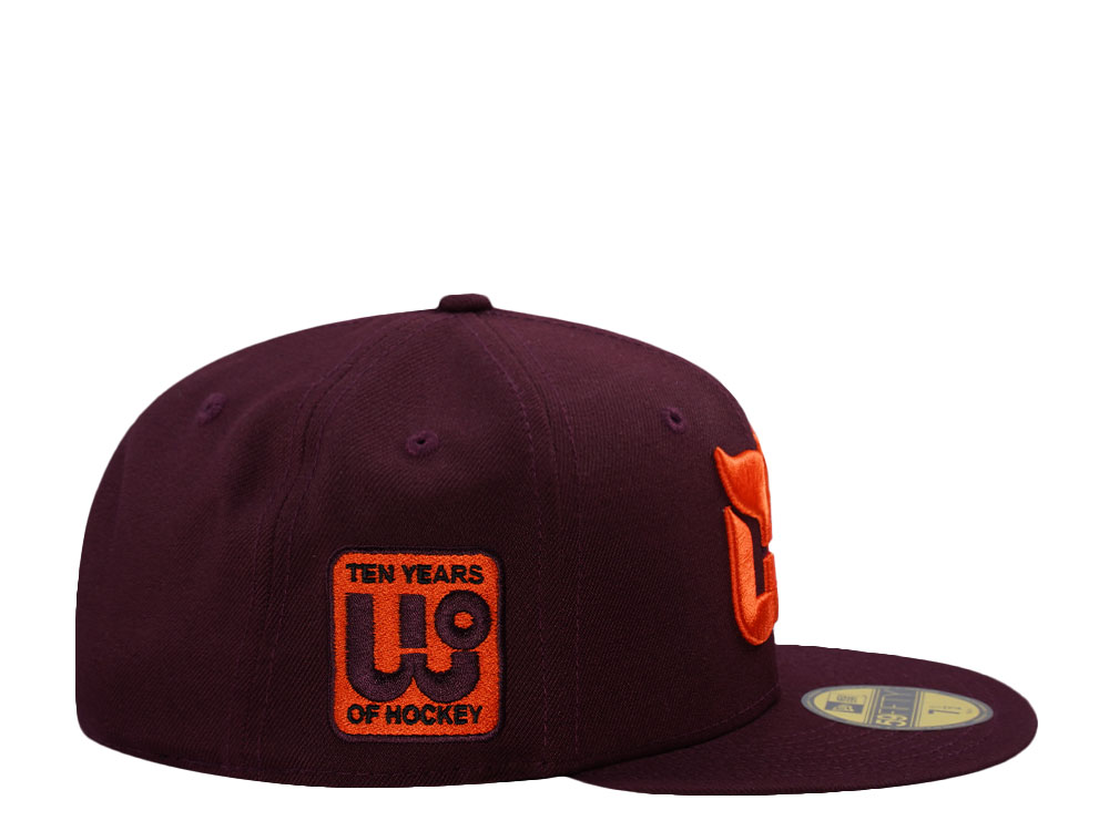 New Era Hartford Whalers 10th Anniversary Maroon Prime Edition 59Fifty Fitted Hat