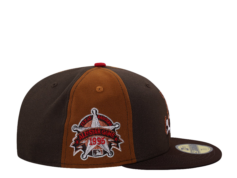 New Era Texas Rangers All Star Game 1995 Brown Pinwheel Edition 59Fifty Fitted Hat