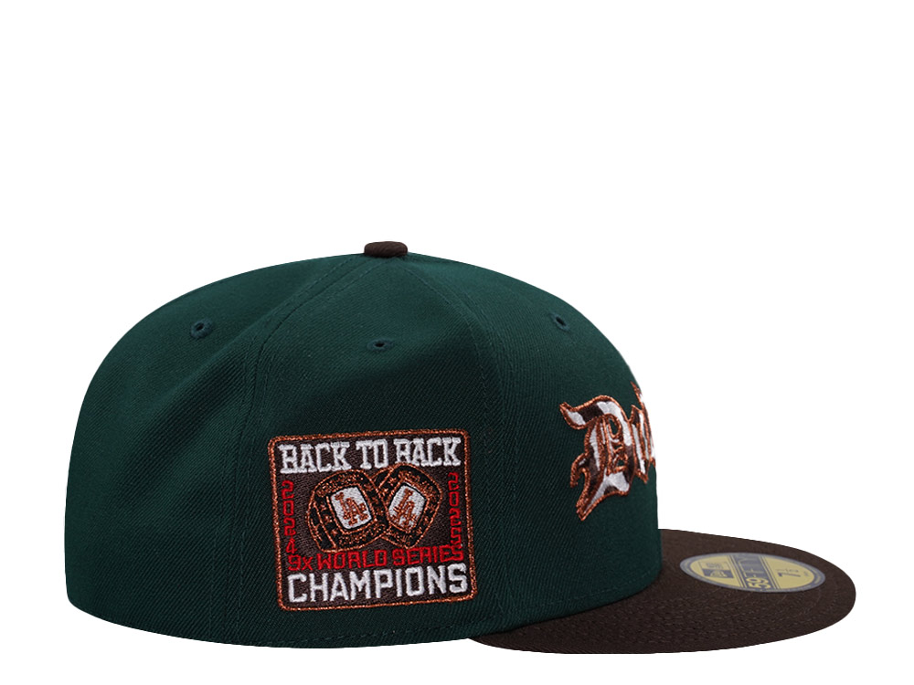 New Era Los Angeles Dodgers Back to Back World Series Dark Green Two Tone Edition 59Fifty Fitted Hat