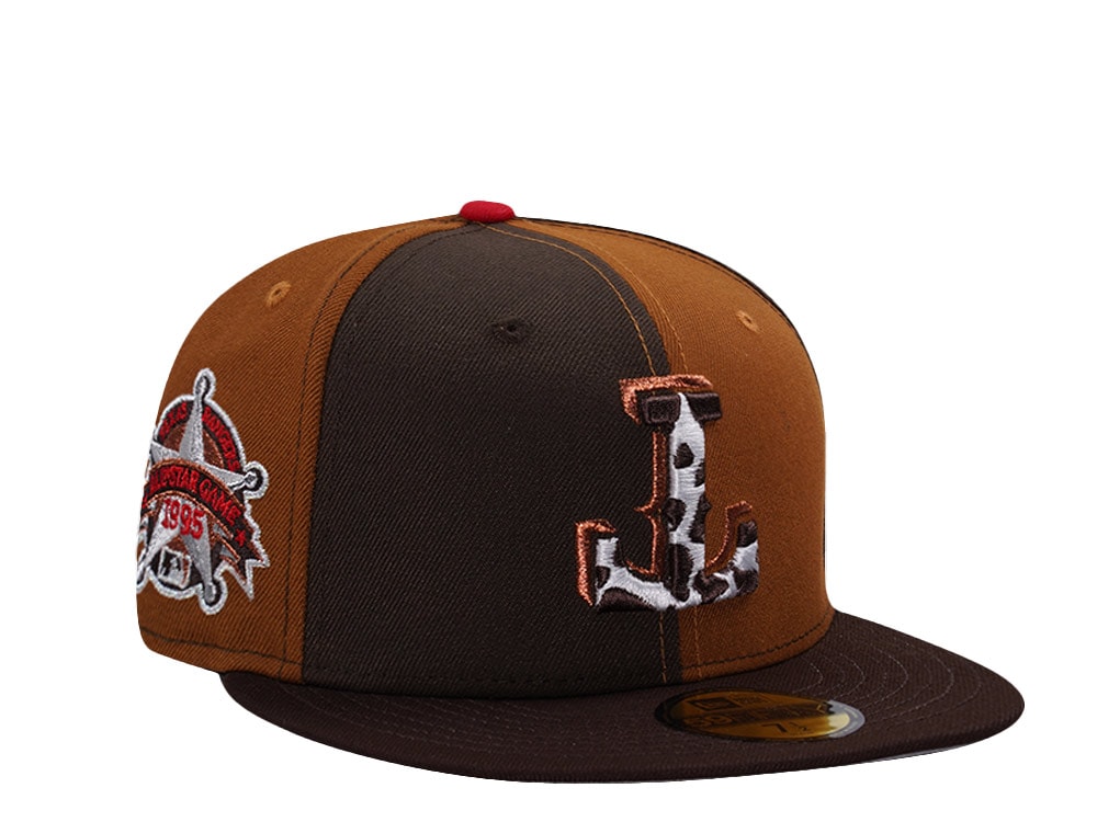 New Era Texas Rangers All Star Game 1995 Brown Pinwheel Edition 59Fifty Fitted Hat