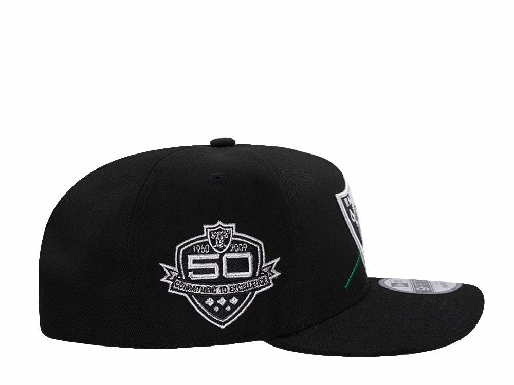 New Era Las Vegas Raiders 50th Anniversary Rose Black Prime Edition 9Fifty A Frame Snapback Hat