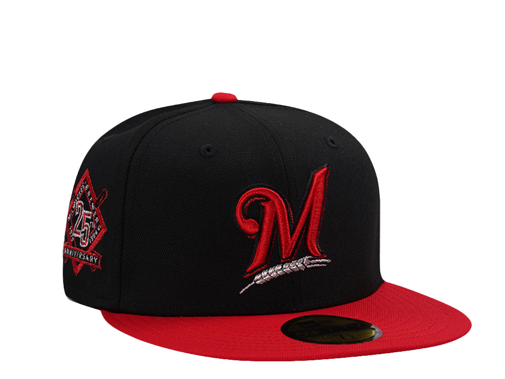 New Era Milwaukee Brewers 25th Anniversary Black Two Tone Edition 59Fifty Fitted Hat