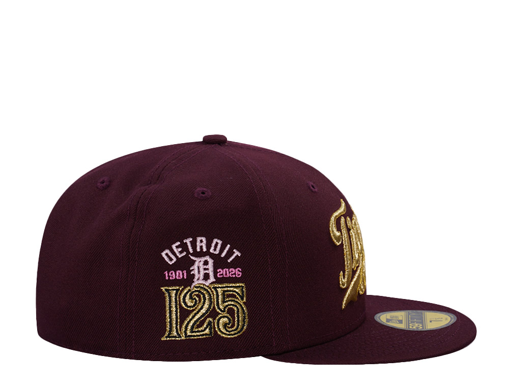 New Era Detroit Tigers 125th Anniverary Maroon Prime Edition 59Fifty Fitted Hat