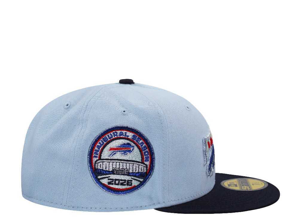 New Era Buffalo Bills Inaugural Season Metallic Glacier Blue Two Tone Edition 59Fifty Fitted Hat