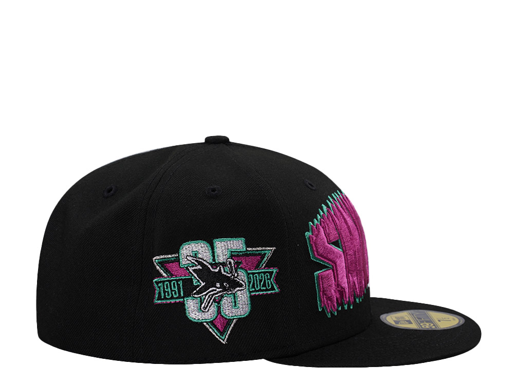 New Era San Jose Sharks 35th Anniversary Black Prime Edition 59Fifty Fitted Hat