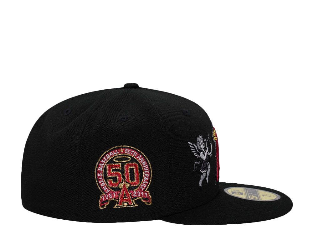New Era Anaheim Angels 50th Anniversary Cupid Black Prime Edition 59Fifty Fitted Hat