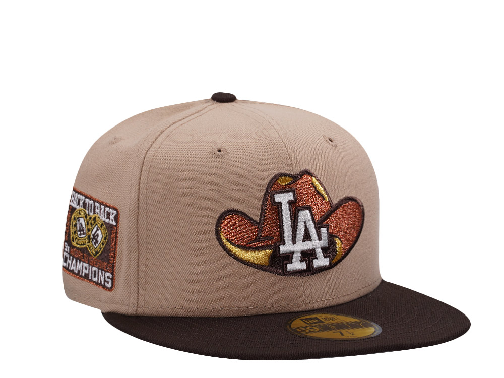 New Era Los Angeles Dodgers Back to Back Champions Camel Prime Edition 59Fifty Fitted Hat