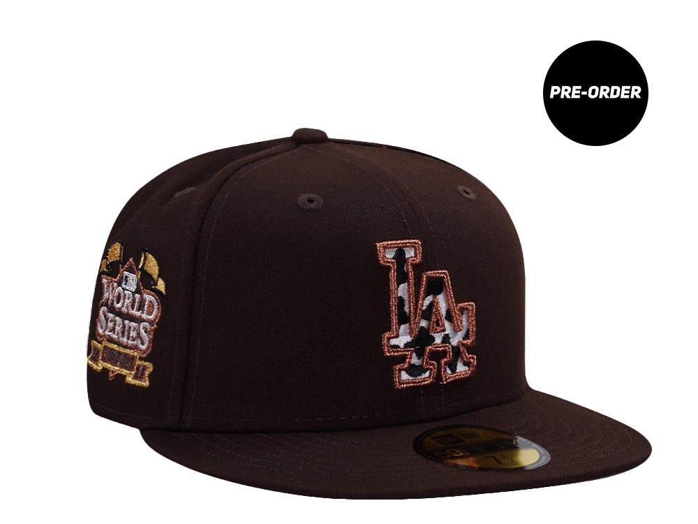 PRE-ORDER New Era Los Angeles Dodgers World Series 2025 Burnt Wood Prime Edition 59Fifty Fitted Hat