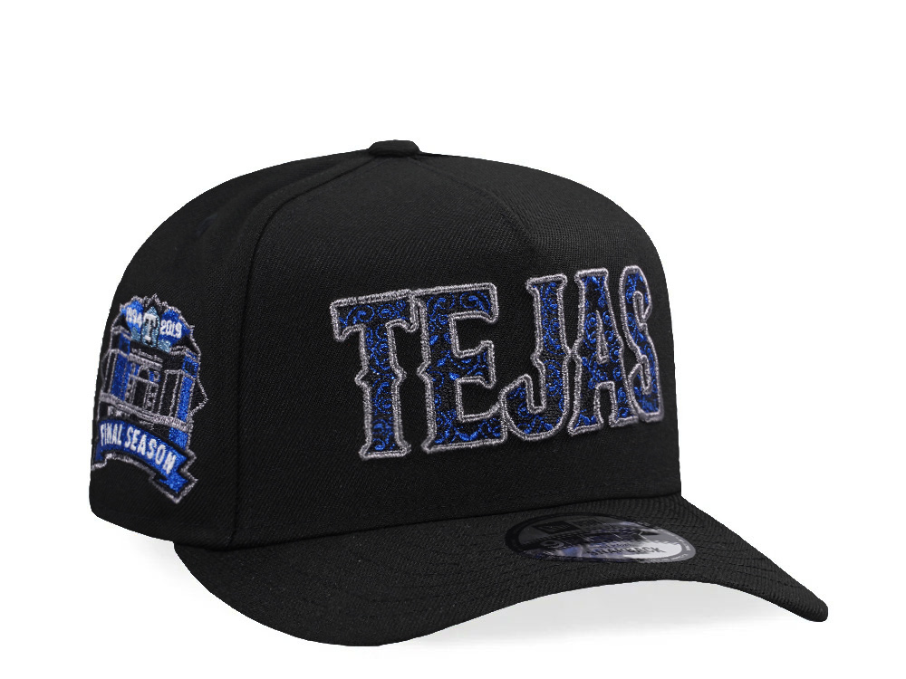 New Era Texas Rangers Final Season Script Black Prime Edition 9Fifty A Frame Snapback Hat