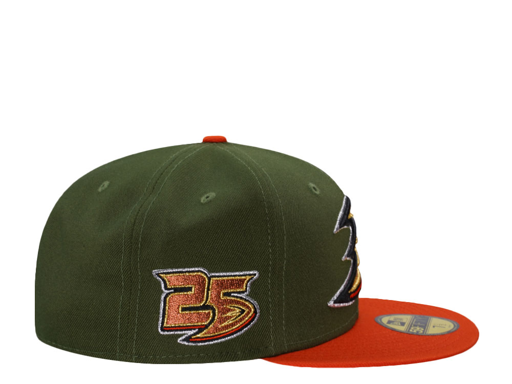 New Era Anaheim Ducks 25th Anniversary Rifle Green Two Tone Edition 59Fifty Fitted Hat