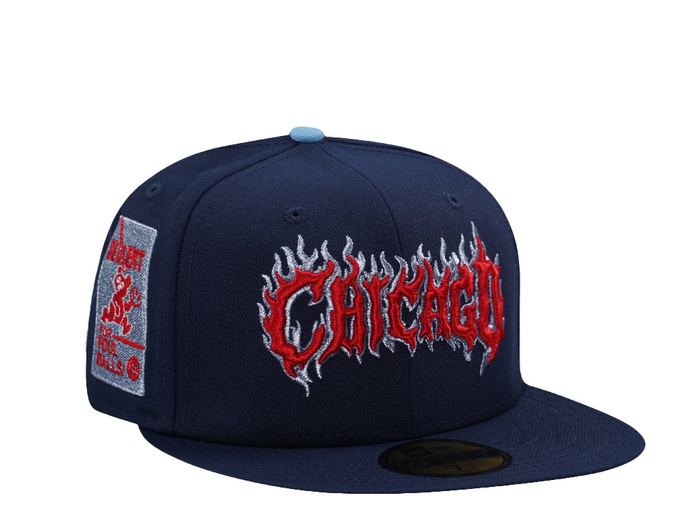 New Era Chicago Cubs Be Alert Ocean Blue Prime Edition 59Fifty Fitted Hat