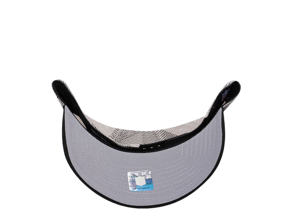 New Era Las Vegas Raiders 50th Anniversary Chrome Two Tone A Frame Trucker Snapback Hat