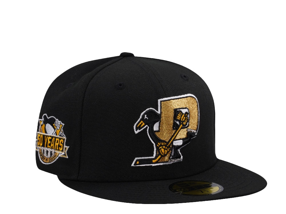New Era Pittsburgh Penguins 50th Anniversary Black Prime Edition 59Fifty Fitted Hat