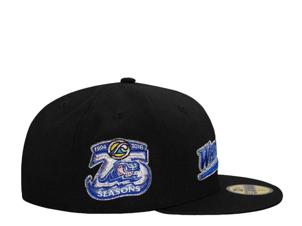 New Era West Michigan Whitecaps 25 Seasons Script Metallic Black Edition 59Fifty Fitted Hat