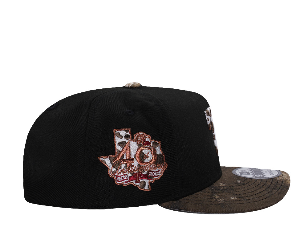 New Era Texas Rangers 40th Anniversary Black Two Tone Edition 9Fifty A Frame Snapback Hat