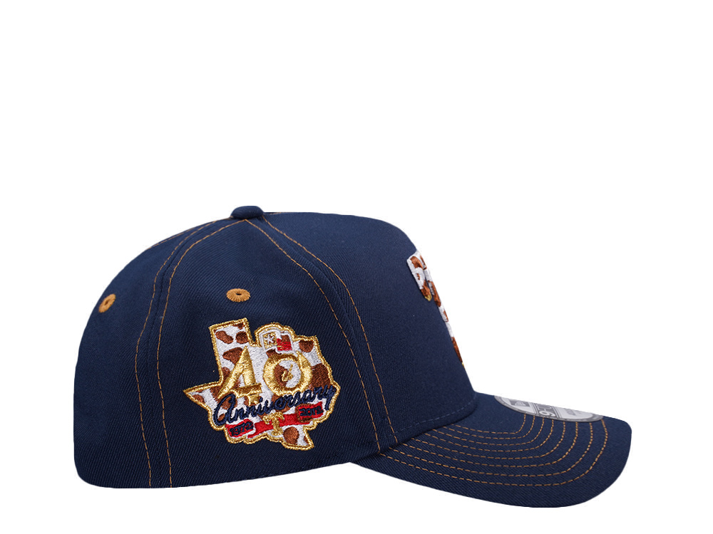 New Era Texas Rangers 40th Anniversary Cow Ocean Blue Prime Edition 9Forty A Frame Snapback Hat