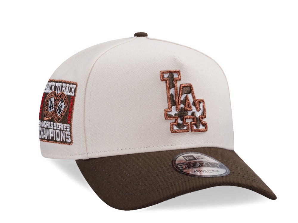 New Era Los Angeles Dodgers Back to Back Champions Cow Stone Two Tone Edition 9Forty A Frame Snapback Hat