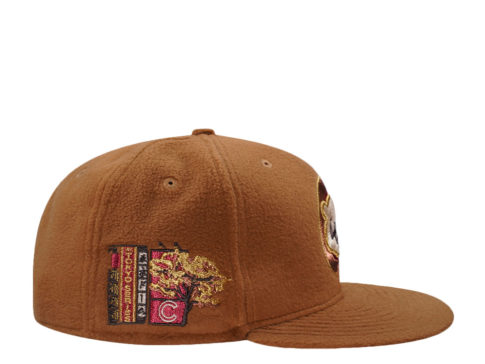 New Era Chicago Cubs Tokyo Series 2025 Fleece Brown Prime Edition 59Fifty Fitted Hat