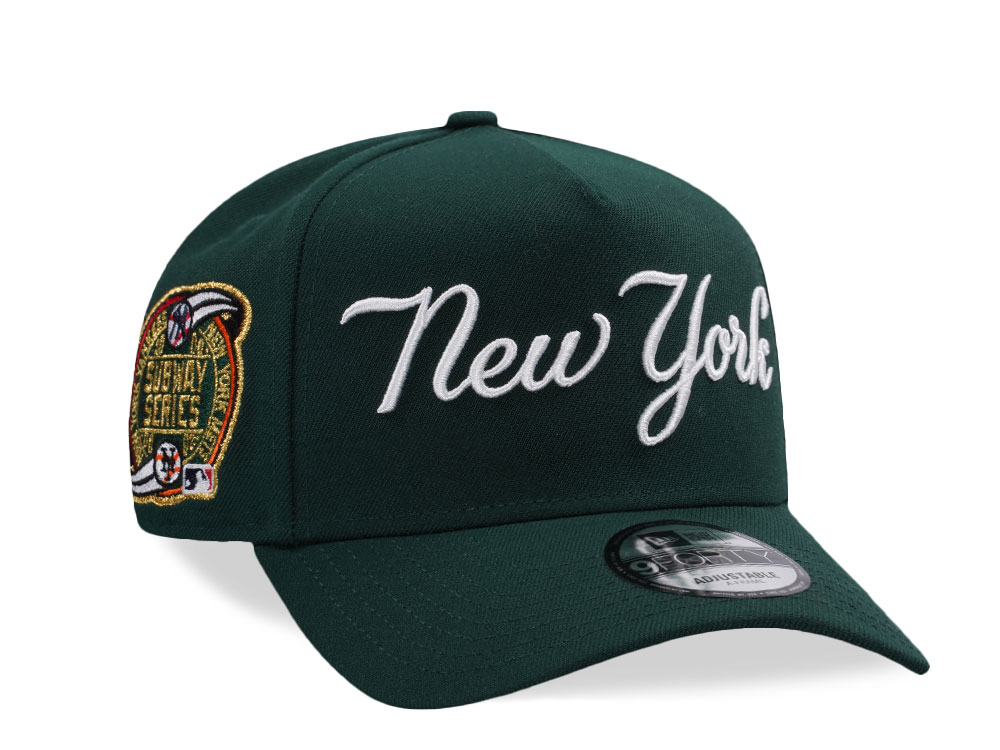New Era New York Yankees Subway Series Dark Green Prime Edition 9Forty A Frame Snapback Hat