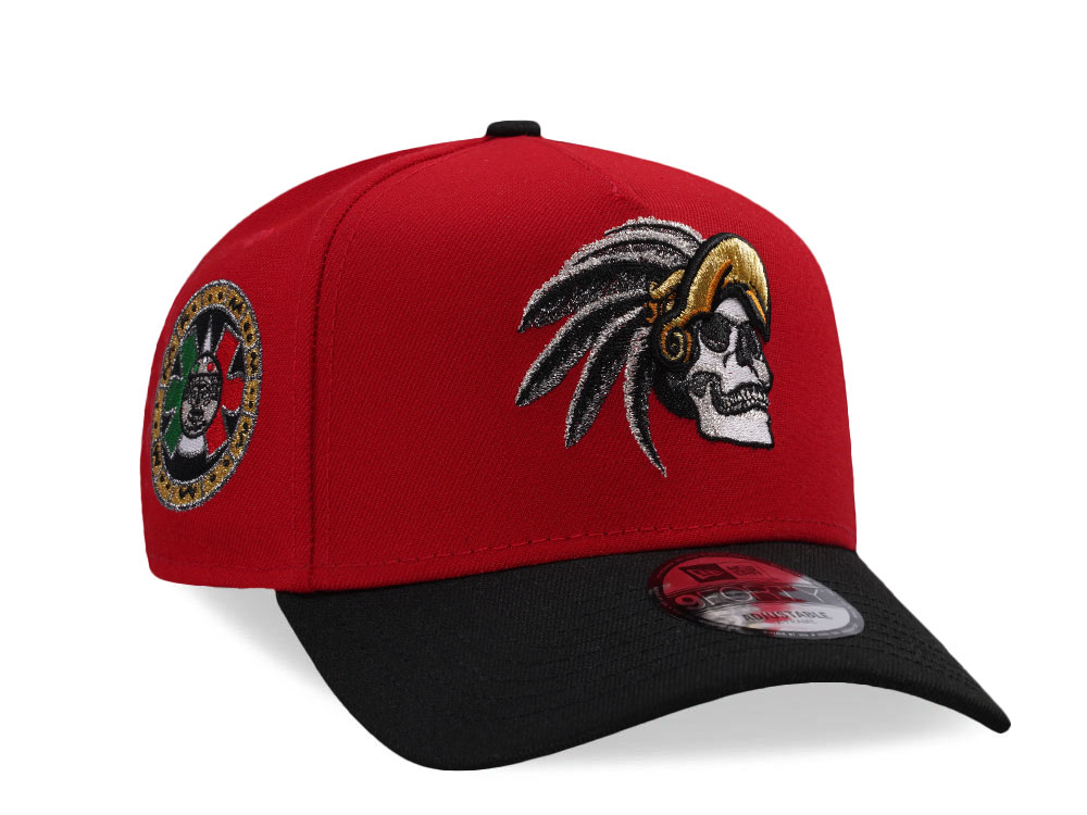 New Era Aztec Warrior Skull Scarlet Two Tone Edition 9Forty A Frame Snapback Hat