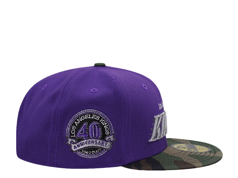 New Era Los Angeles Kings 40th Anniversary Purple Camo Two Tone Edition 59Fifty Fitted Hat