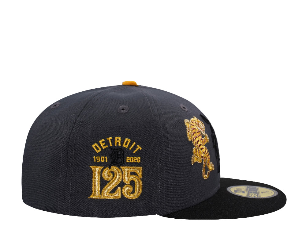 New Era Detroit Tigers 125th Anniversary Dark Gray Two Tone Edition 59Fifty Fitted Hat