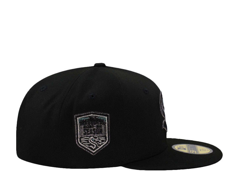 New Era Seattle Kraken Inaugural Season Metallic Black Prime Edition 59Fifty Fitted Hat