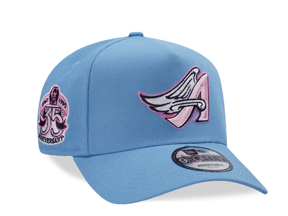 New Era Anaheim Angels 35th Anniversary Sky Pink Prime Edition 9Forty A Frame Snapback Hat