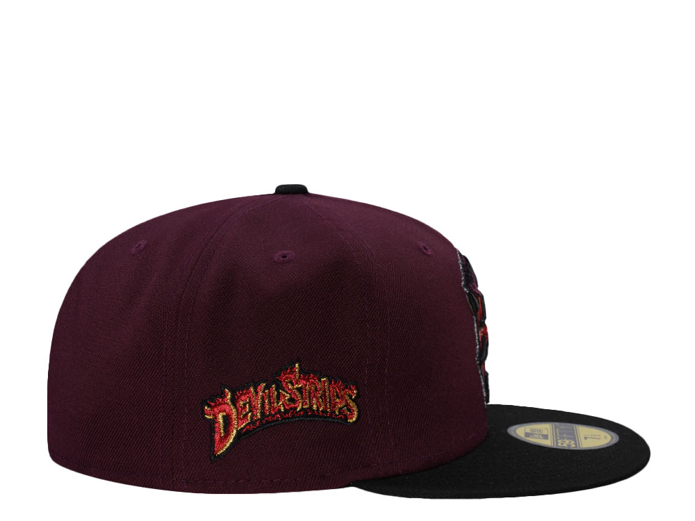 New Era Akron Devil Strips Maroon Two Tone Edition 59Fifty Fitted Hat