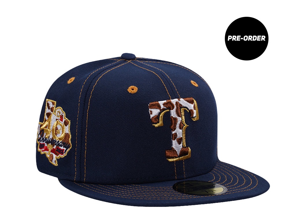 PRE-ORDER New Era Texas Rangers 40th Anniversary Ocean Blue Prime Edition 59Fifty Fitted Hat