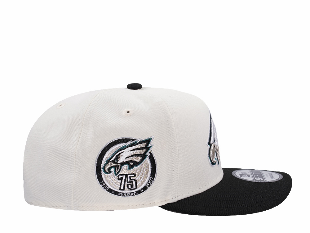 New Era Philadelphia Eagles 75th Anniversary Chrome Two Tone Edition 9Fifty A Frame Snapback Hat