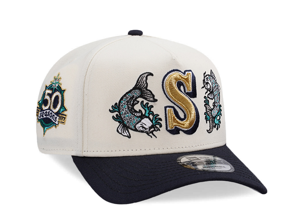 New Era Seattle Mariners 50th Anniversary Koi Chrome Two Tone Edition 9Forty A Frame Snapback Hat