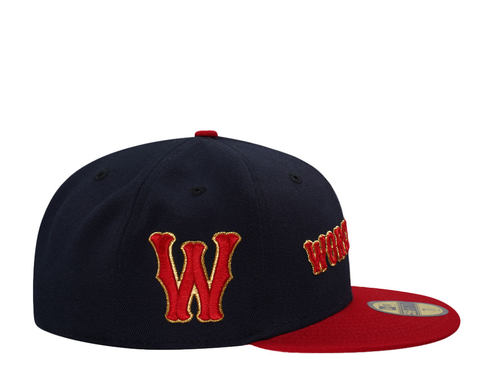 New Era Worchester Red Sox Navy Throwback Two Tone Edition 59Fifty Fitted Hat