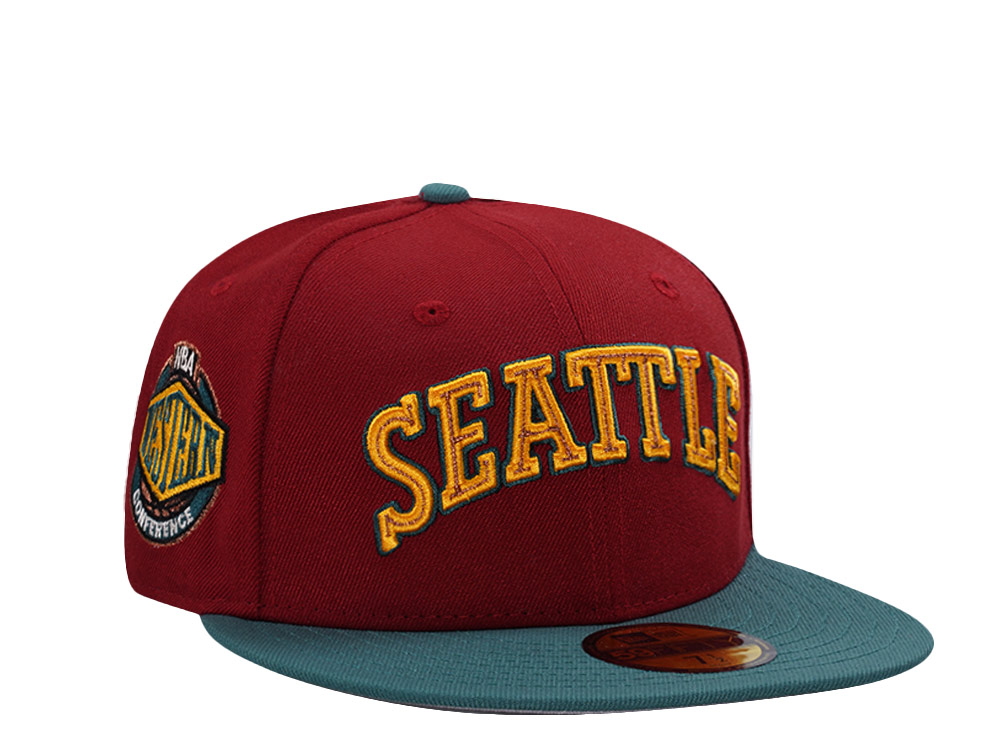 New Era Seattle Supersonics Maroon Two Tone Edition 59Fifty Fitted Hat