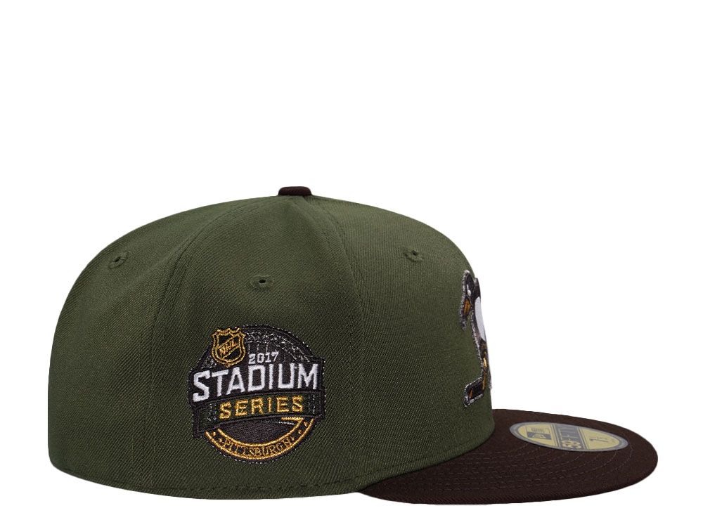 New Era Pittsburgh Penguins Stadium Series 2017 Rifle Green Two Tone Edition 59Fifty Fitted Hat