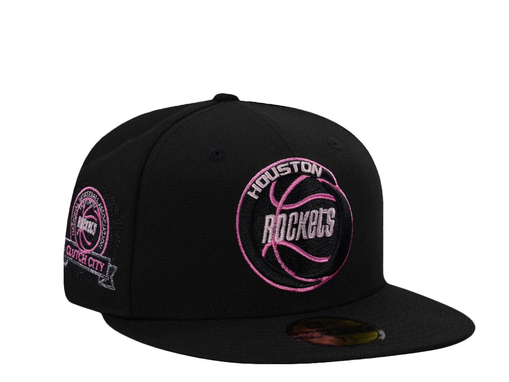 New Era Houston Rockets Clutch City Pink Black Prime Edition 59Fifty Fitted Hat