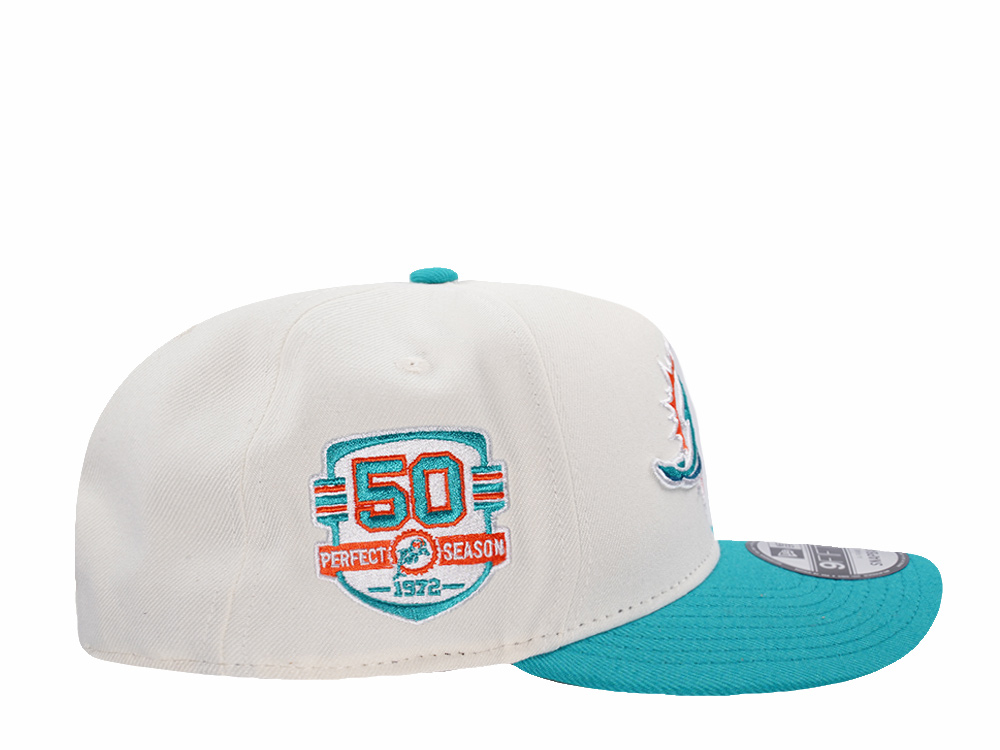 New Era Miami Dolphins 50th Anniversary Chrome Two Tone Edition 9Fifty A Frame Snapback Hat