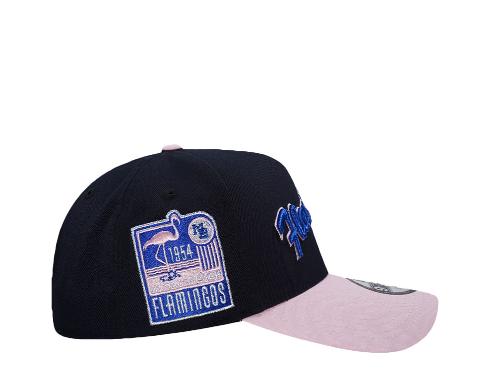 New Era Miami Beach Flamingos 1954 Navy Pink Two Tone Edition 9Forty A Frame Snapback Hat