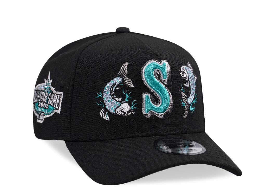 New Era Seattle Mariners All Star Game 2001 Koi Black Prime Edition 9Forty A Frame Snapback Hat