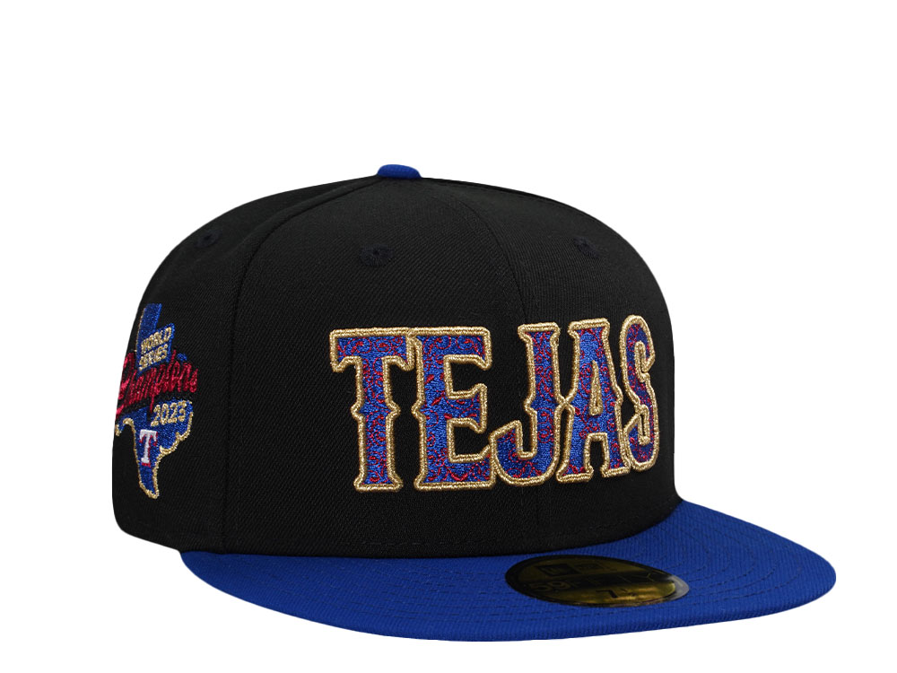  New Era Texas Rangers World Series Champions 2023 Black Prime Two Tone Edition 59Fifty Fitted Hat