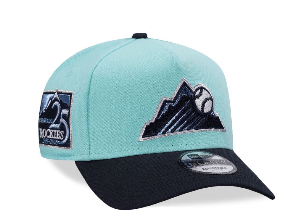 New Era Colorado Rockies 25th Anniversary Glacier Two Tone Edition 9Forty A Frame Snapback Hat