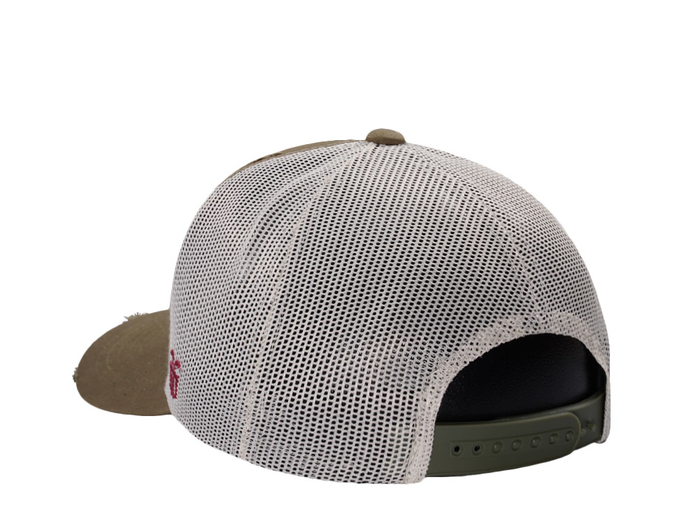 Parallel Union Patch Olive Distressed Edition Trucker Snapback Hat