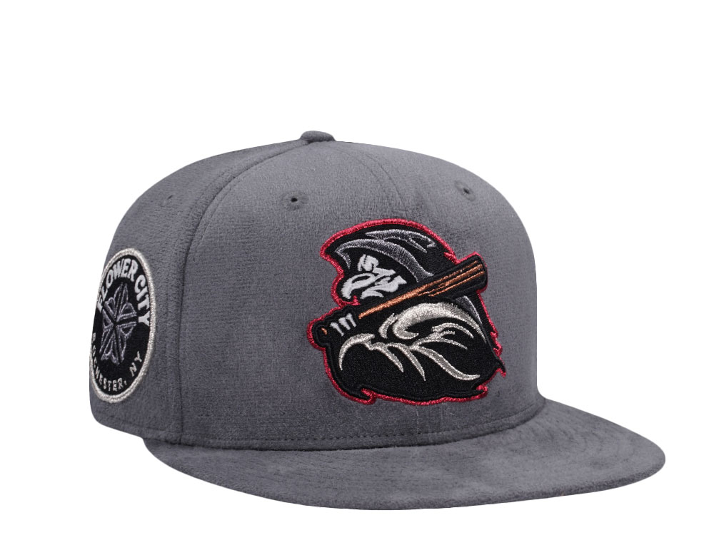New Era Rochester Red Wings Reaper Gray Suede Edition 59Fifty Fitted Hat