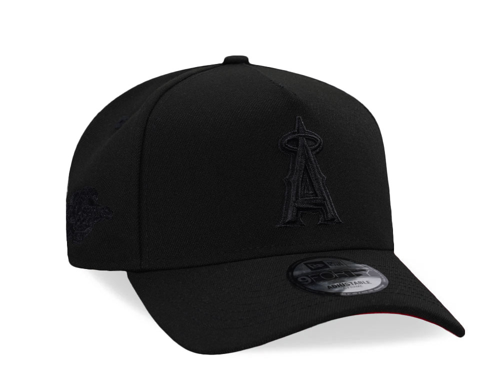 New Era Anaheim Angels World Series 2002 Black Out Red Edition9Forty A Frame Snapback Hat