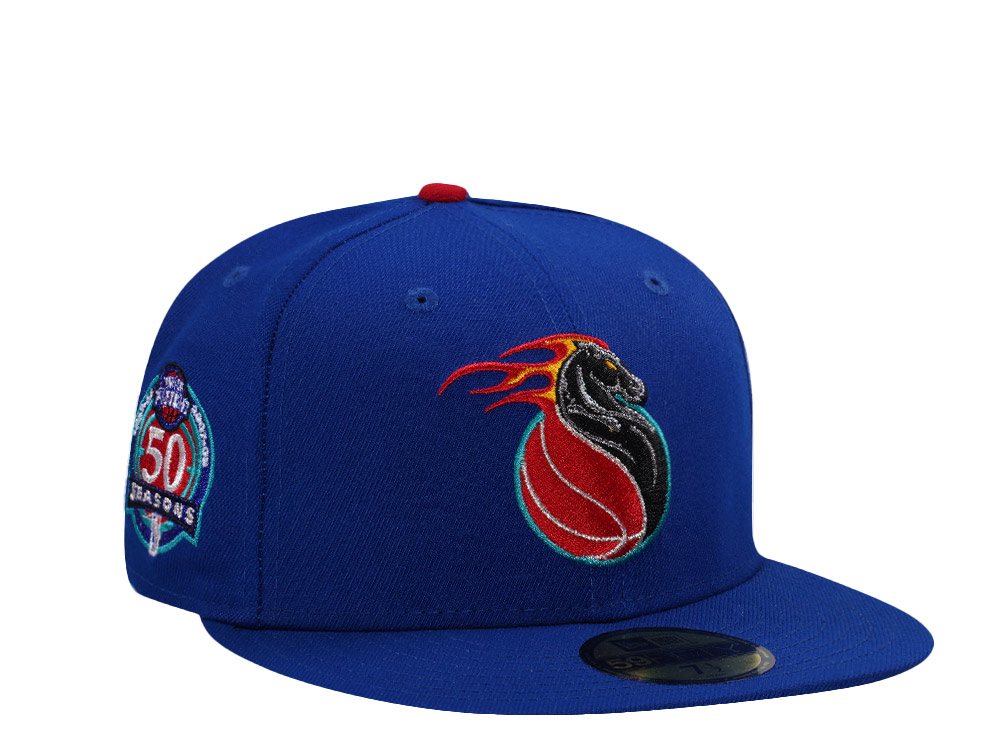 New Era Detroit Pistons 50th Anniversary Blue Prime Edition 59Fifty Fitted Hat