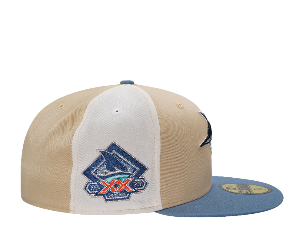 New Era San Jose Sharks 20th Anniversary Pinwheel Beige Two Tone Edition 59Fifty Fitted Hat