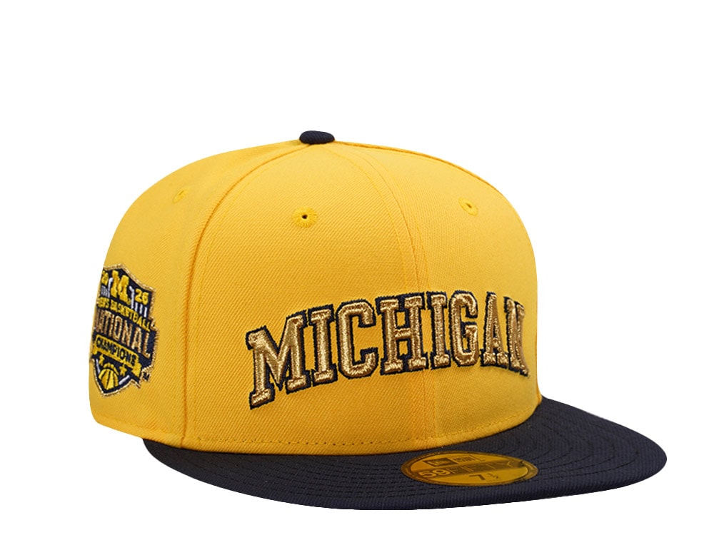 New Era Michigan Wolverines National Champions 2026 Yellow Two Tone Edition 59Fifty Fitted Hat